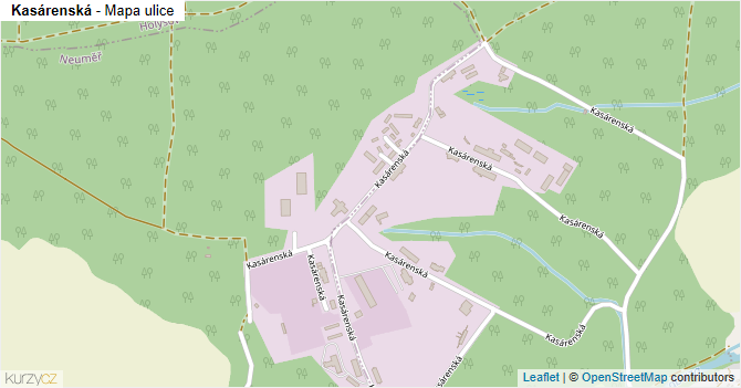 Kasárenská - mapa ulice