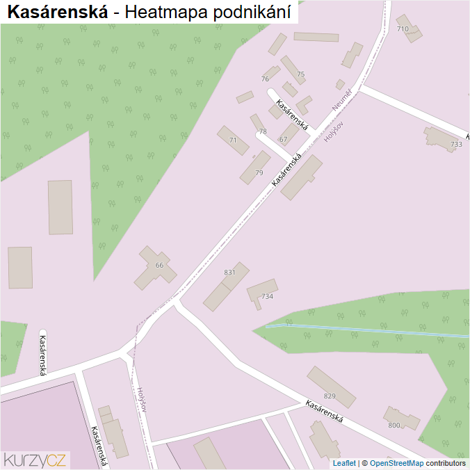 Mapa Kasárenská - Firmy v ulici.