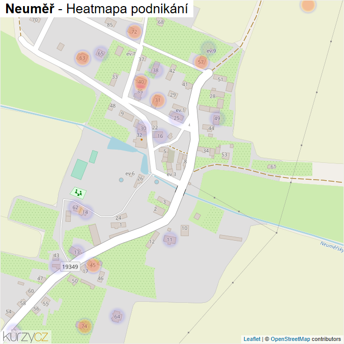 Mapa Neuměř - Firmy v části obce.