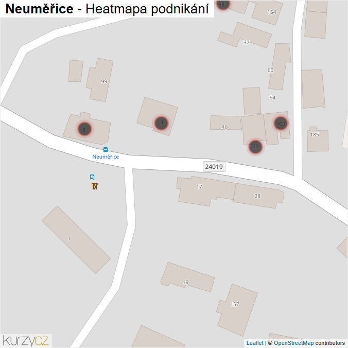 Mapa Neuměřice - Firmy v obci.