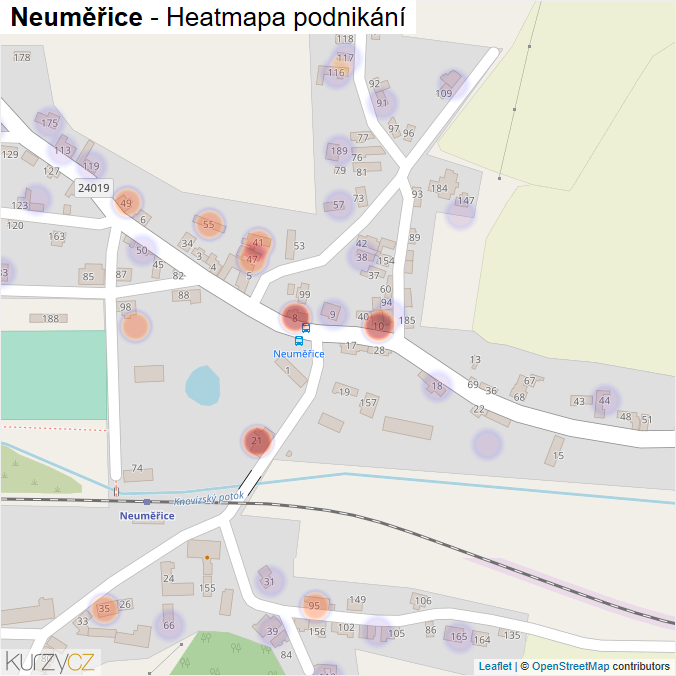 Mapa Neuměřice - Firmy v části obce.