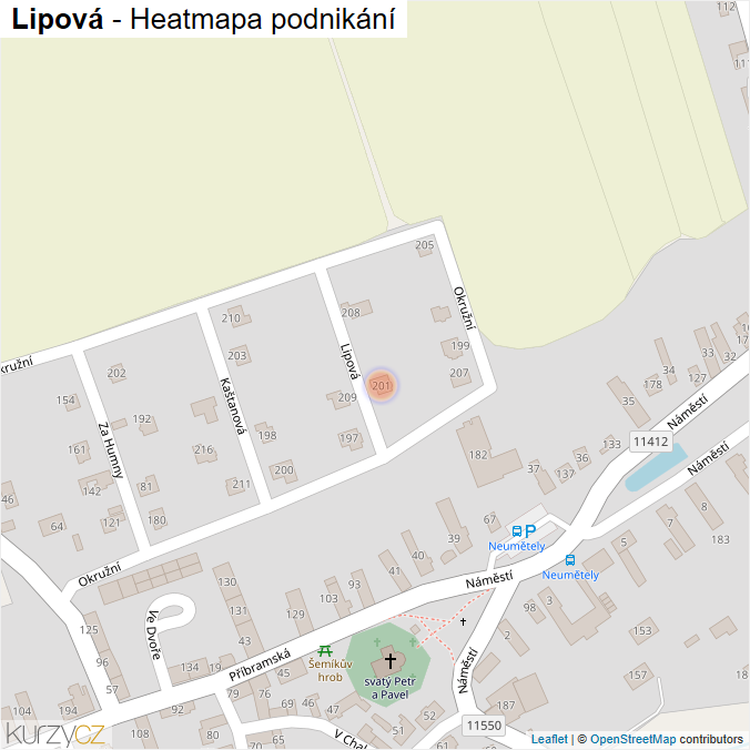 Mapa Lipová - Firmy v ulici.