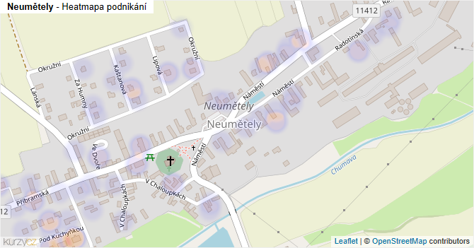 Neumětely - mapa podnikání