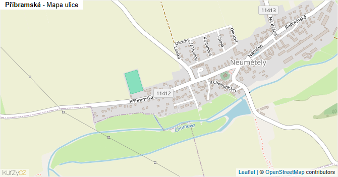 Příbramská - mapa ulice
