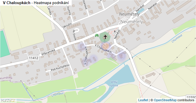 V Chaloupkách - mapa podnikání
