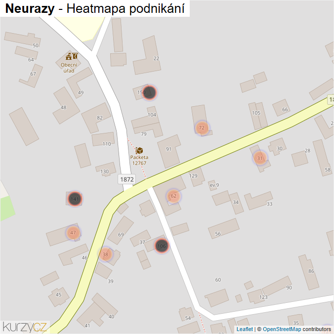 Mapa Neurazy - Firmy v obci.