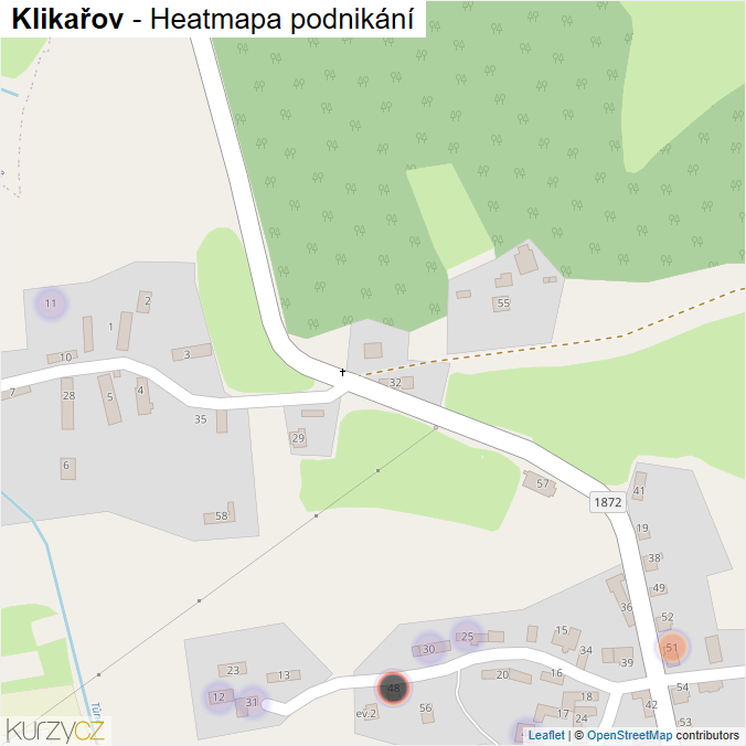 Mapa Klikařov - Firmy v části obce.