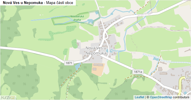 Nová Ves u Nepomuka - mapa části obce