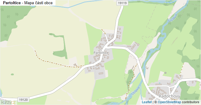 Partoltice - mapa části obce