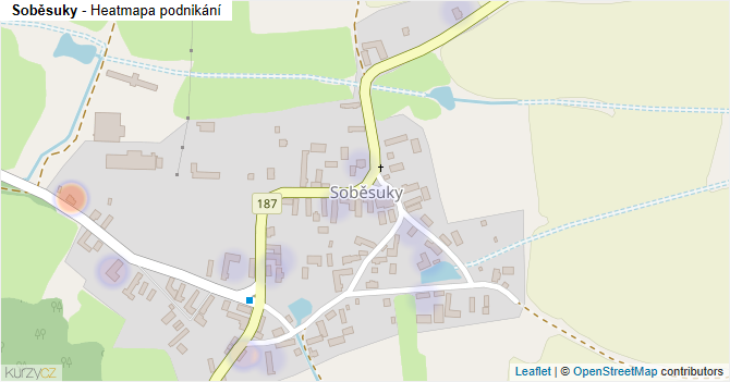 Soběsuky - mapa podnikání