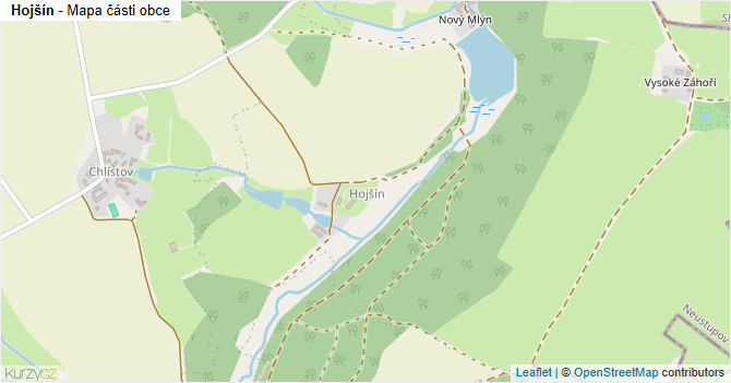 Hojšín - mapa části obce