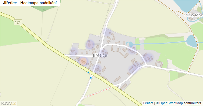 Jiřetice - mapa podnikání