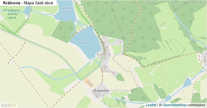 Královna - mapa části obce