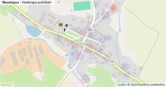 Neustupov - mapa podnikání