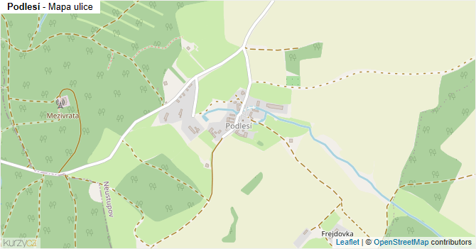 Podlesí - mapa ulice