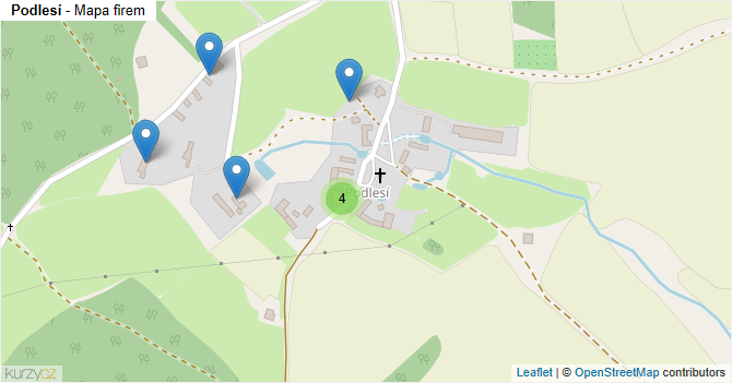 Podlesí - mapa firem