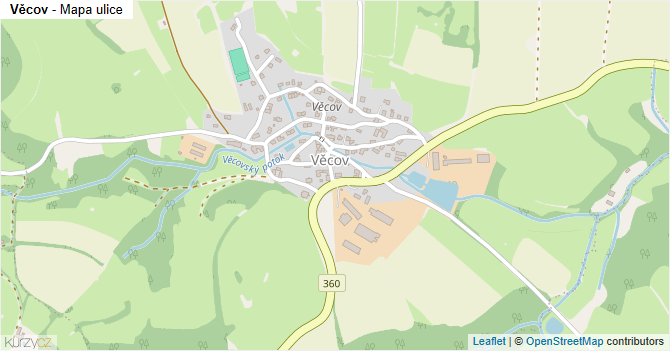 Věcov - mapa ulice