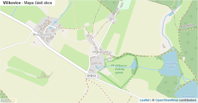 Vlčkovice - mapa části obce