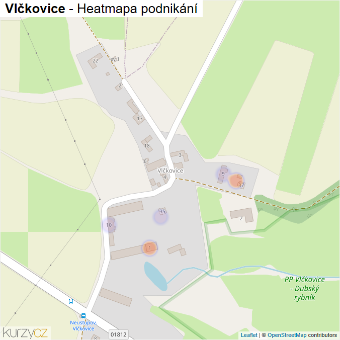 Mapa Vlčkovice - Firmy v části obce.