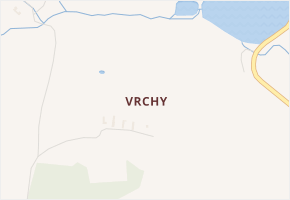 Vrchy v obci Neustupov - mapa části obce
