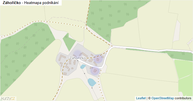 Záhoříčko - mapa podnikání