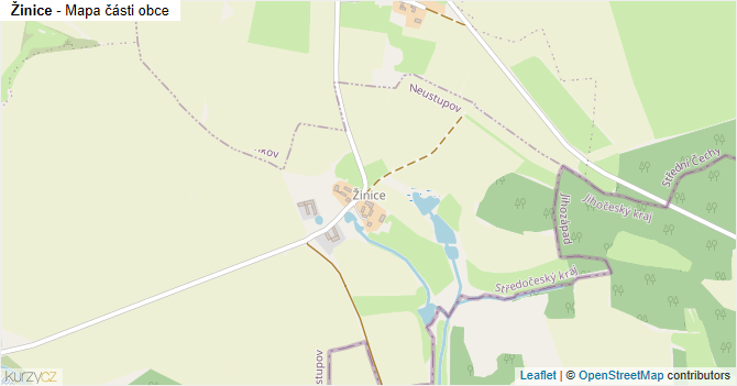 Žinice - mapa části obce