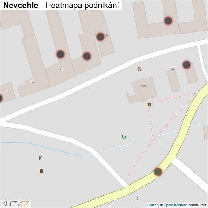 Mapa Nevcehle - Firmy v obci.