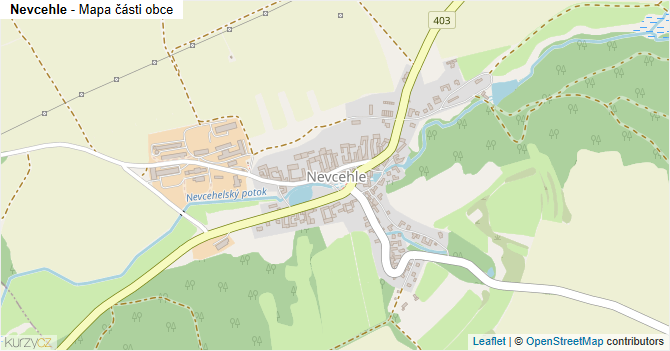Nevcehle - mapa části obce
