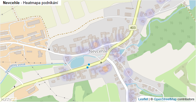 Nevcehle - mapa podnikání