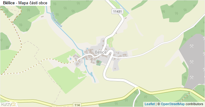 Bělice - mapa části obce