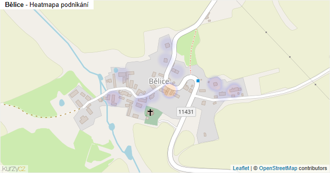 Bělice - mapa podnikání