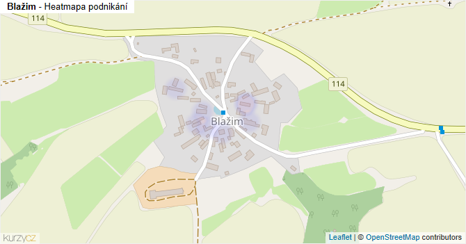 Blažim - mapa podnikání