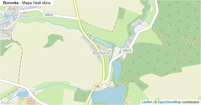 Borovka - mapa části obce