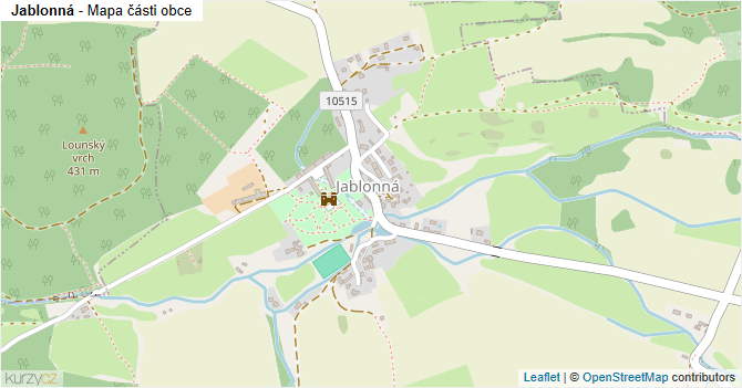 Jablonná - mapa části obce