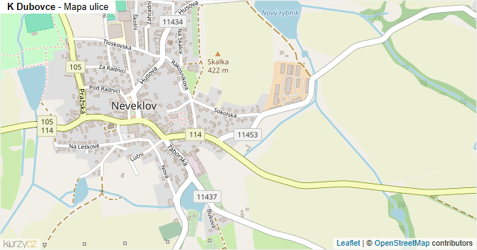 K Dubovce - mapa ulice
