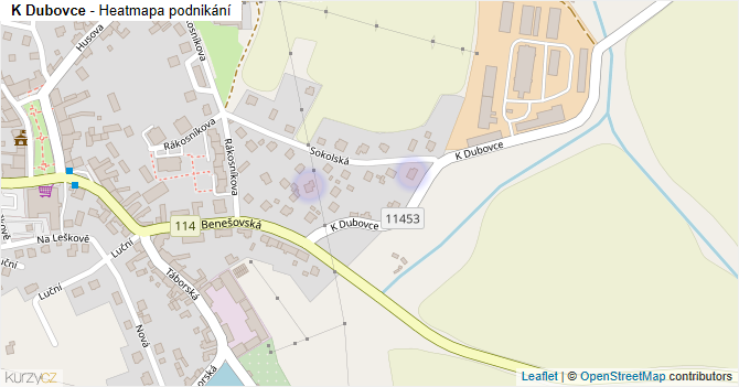 K Dubovce - mapa podnikání