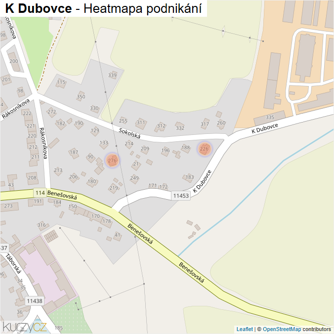 Mapa K Dubovce - Firmy v ulici.