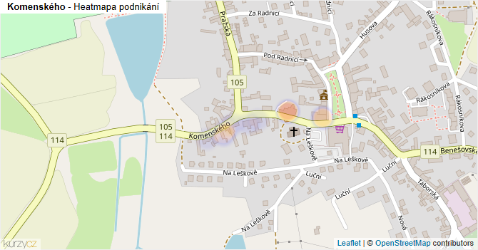 Komenského - mapa podnikání