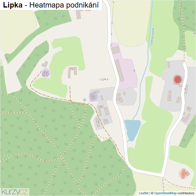 Mapa Lipka - Firmy v části obce.