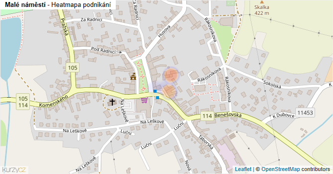 Malé náměstí - mapa podnikání