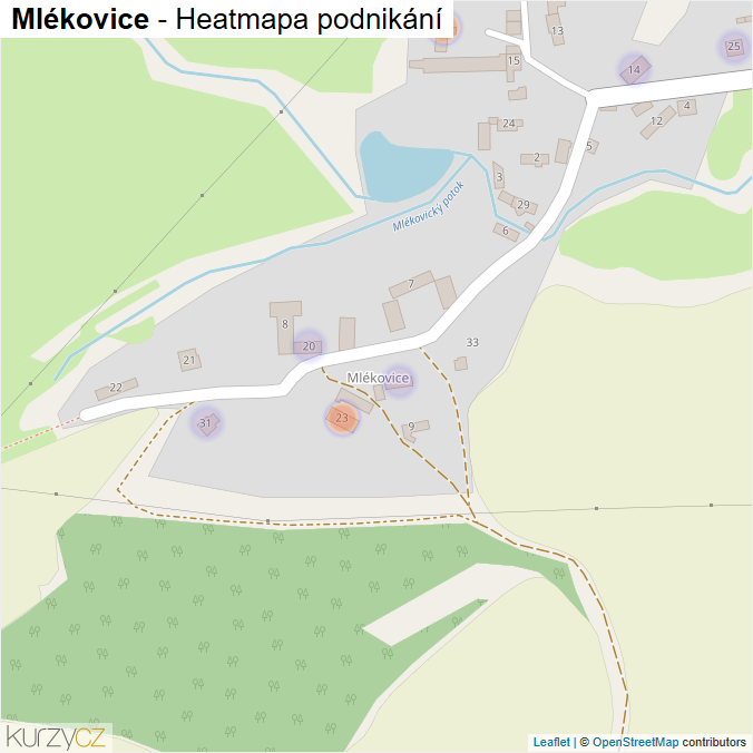Mapa Mlékovice - Firmy v části obce.