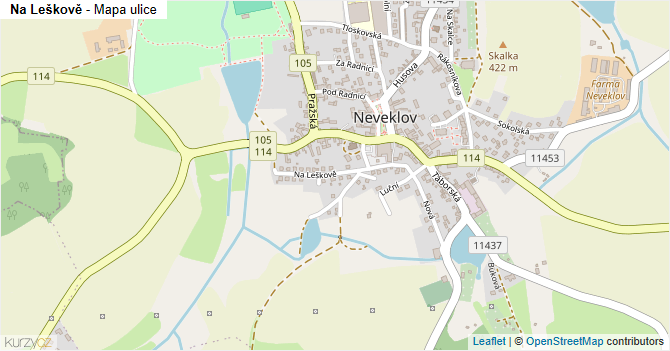 Na Leškově - mapa ulice