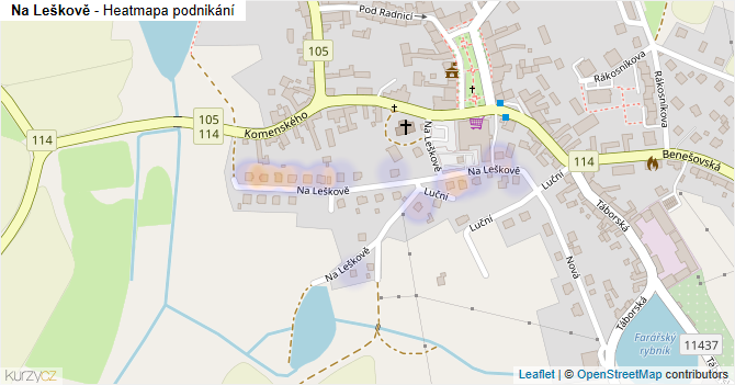 Na Leškově - mapa podnikání