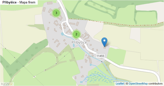 Přibyšice - mapa firem