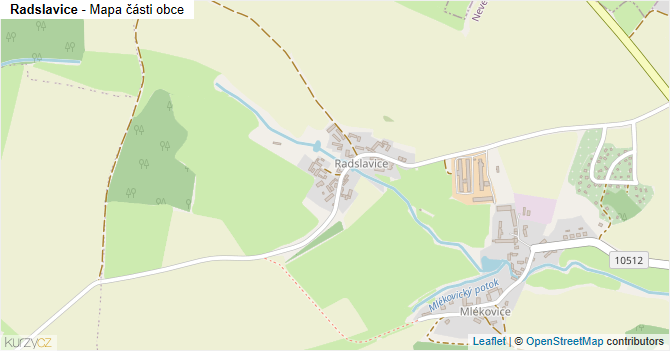 Radslavice - mapa části obce