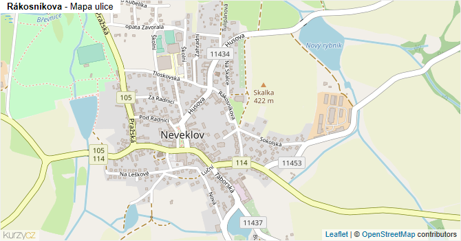 Rákosníkova - mapa ulice