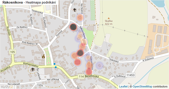 Rákosníkova - mapa podnikání