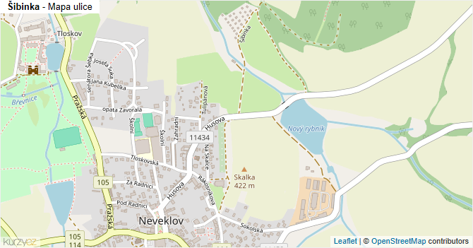 Šibinka - mapa ulice