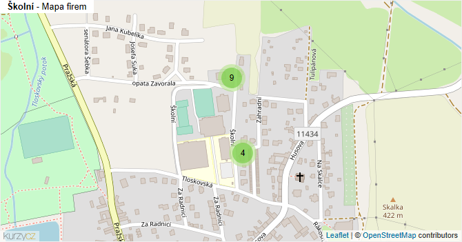 Školní - mapa firem