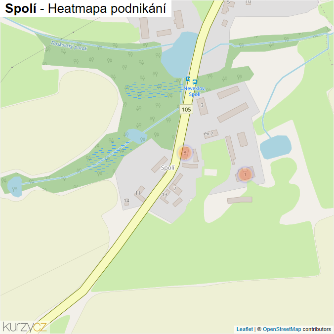 Mapa Spolí - Firmy v části obce.